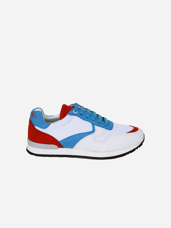 Good Guys Don't Wear Leather Felix Vegan Suede Trainers | White, Red & Blue