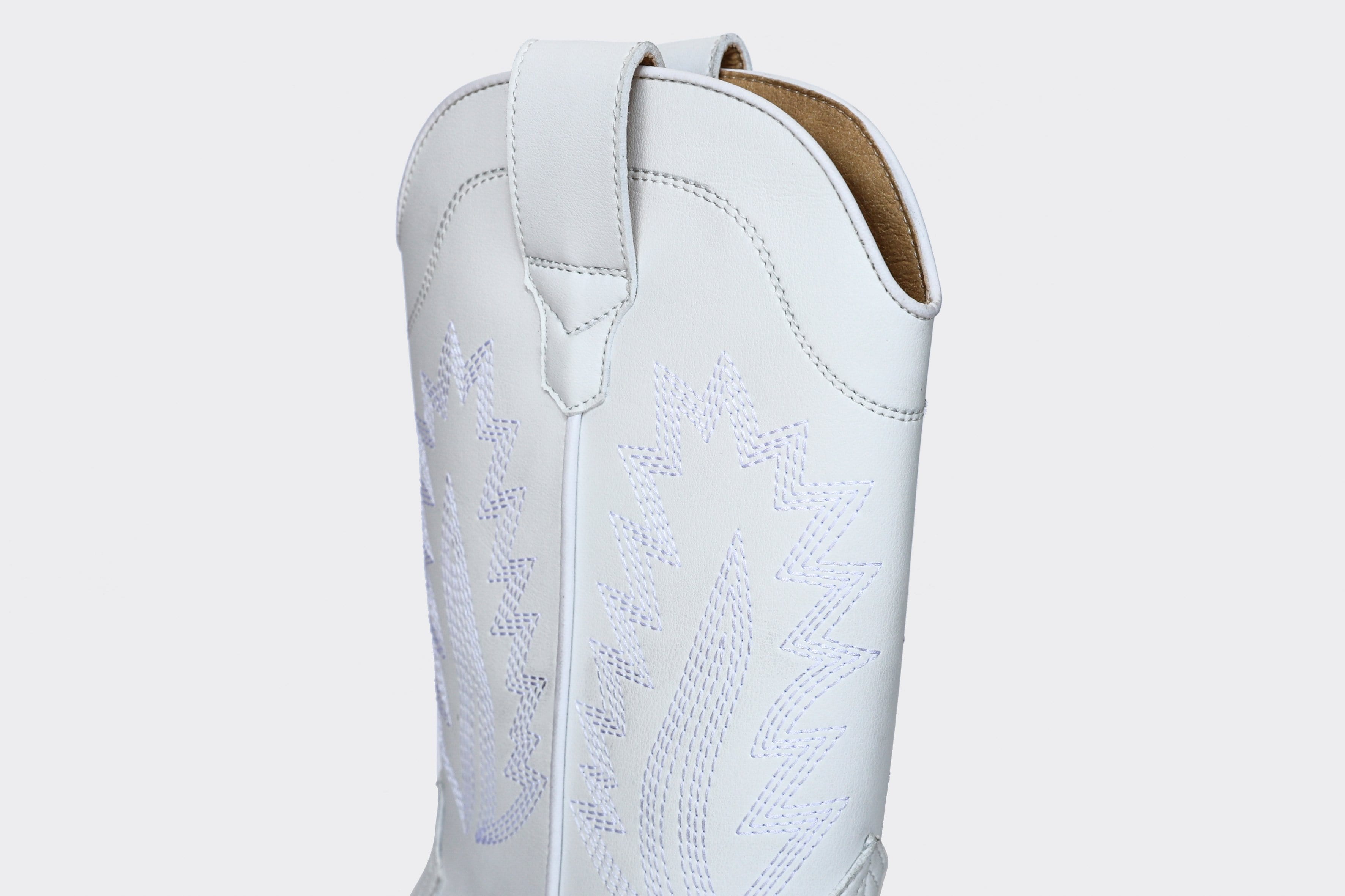 Good Guys Don't Wear Leather Lucky Unisex High Top Cowboy Boots | White