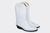 Immaculate Vegan - Good Guys Don't Wear Leather Lucky Unisex High Top Cowboy Boots | White