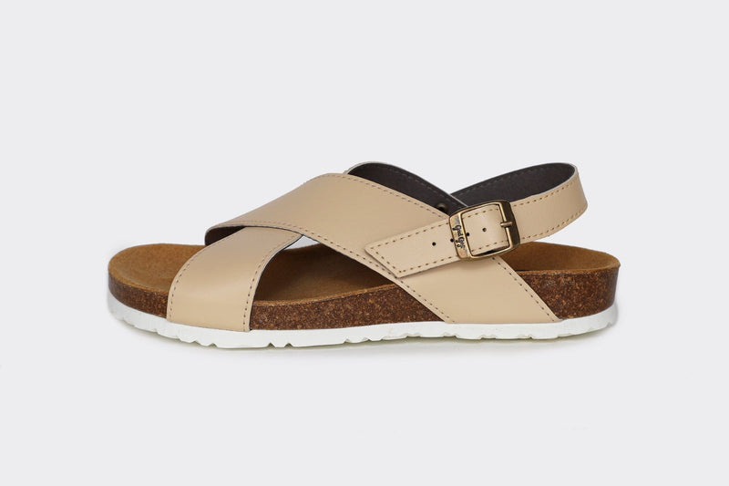 Good Guys Don't Wear Leather MIMI vegan cross strap sandals | NATURAL APPLESKIN™ 🍏