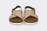 Good Guys Don't Wear Leather MIMI vegan cross strap sandals | NATURAL APPLESKIN™ 🍏