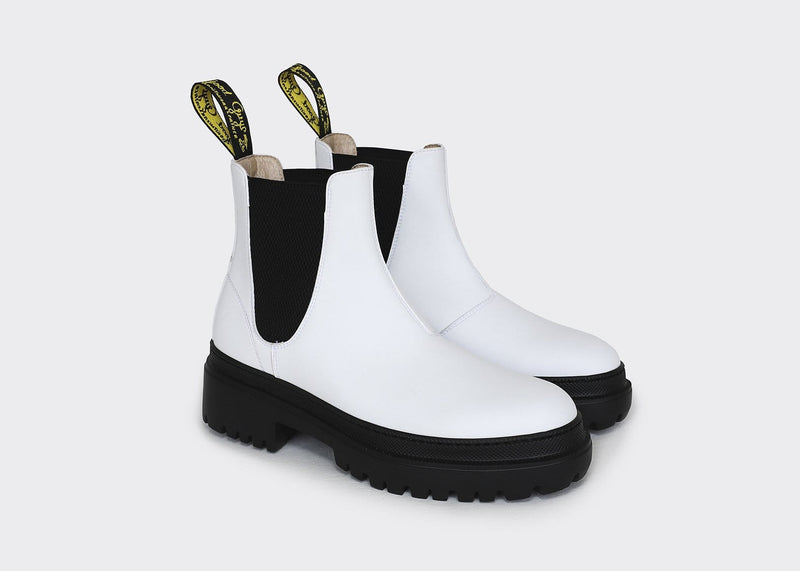 Good Guys Don't Wear Leather OLIVER vegan Chelsea Boots | WHITE