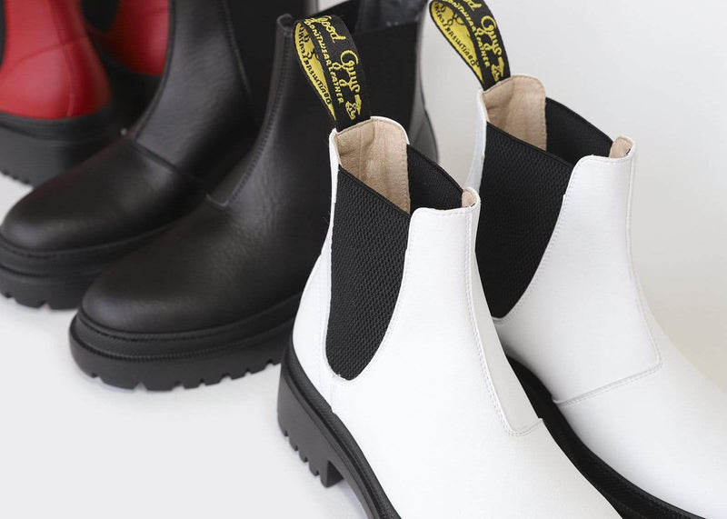 Good Guys Don't Wear Leather OLIVER vegan Chelsea Boots | WHITE