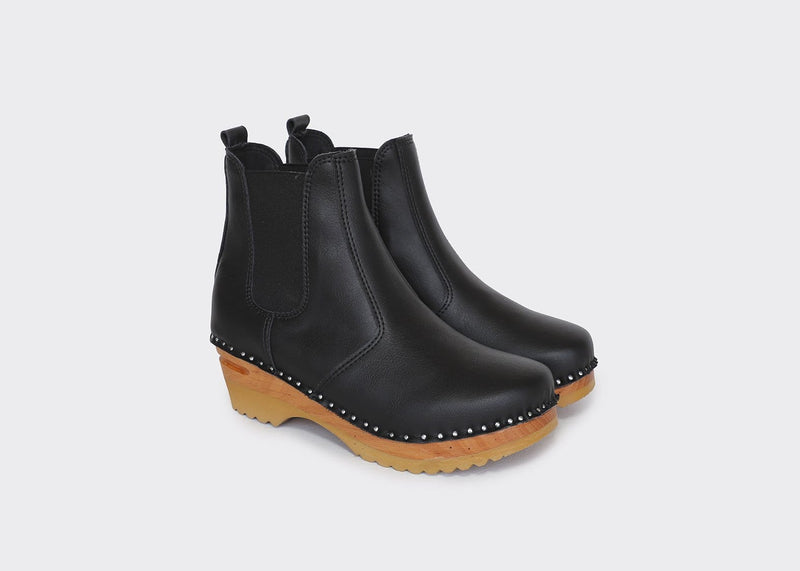 Good Guys Don't Wear Leather ROCKWELL vegan clog boots | Black