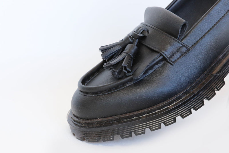 Good Guys Don't Wear Leather TOSH vegan tassel Loafers | BLACK