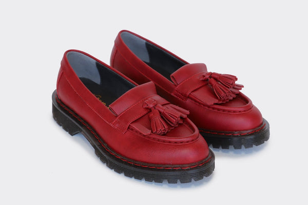 Good Guys Don't Wear Leather TOSH vegan tassel Loafers | RED