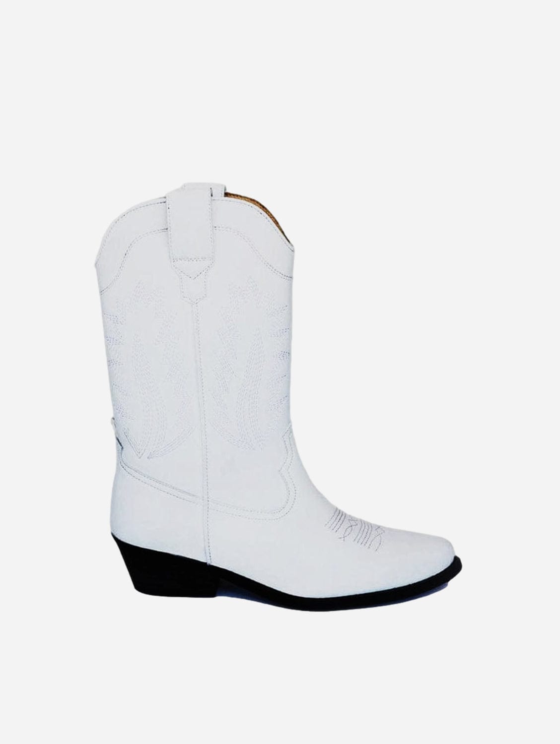 Good Guys Don't Wear Leather Lucky Unisex High Top Cowboy Boots | White White / UK3.5 / EU36 / US6