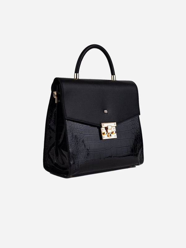 GUNAS New York SIMONE -Black Vegan Leather Handbag Black