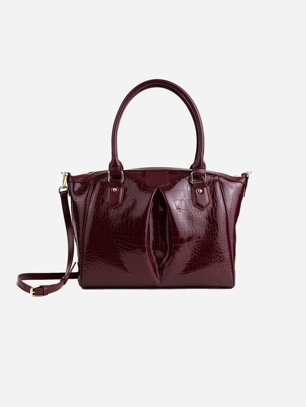GUNAS New York Madison - Burgundy Croc Vegan Bag Burgundy