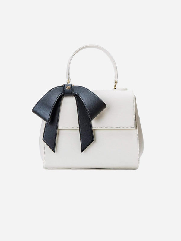 GUNAS New York Cottontail Vegan Leather Handbag | White/Black White Black