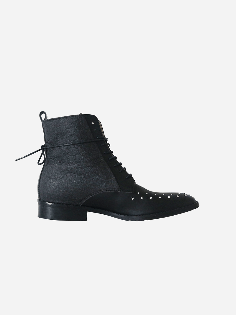 Tarantula Studded Vegan Piñatex Leather Boots | Black