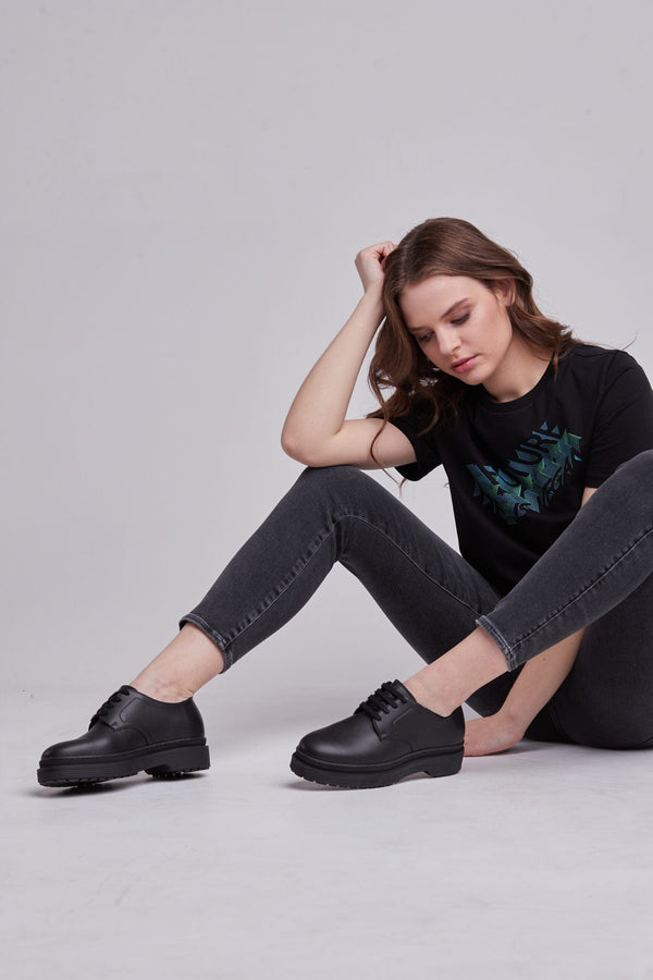 Humans Are Vain Bobby Sustainable Vegan Leather Derby | Black