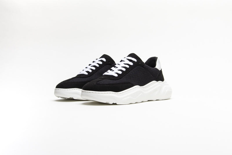 Humans Are Vain Evolve Sustainable Vegan Leather & Mesh Trainer | Black