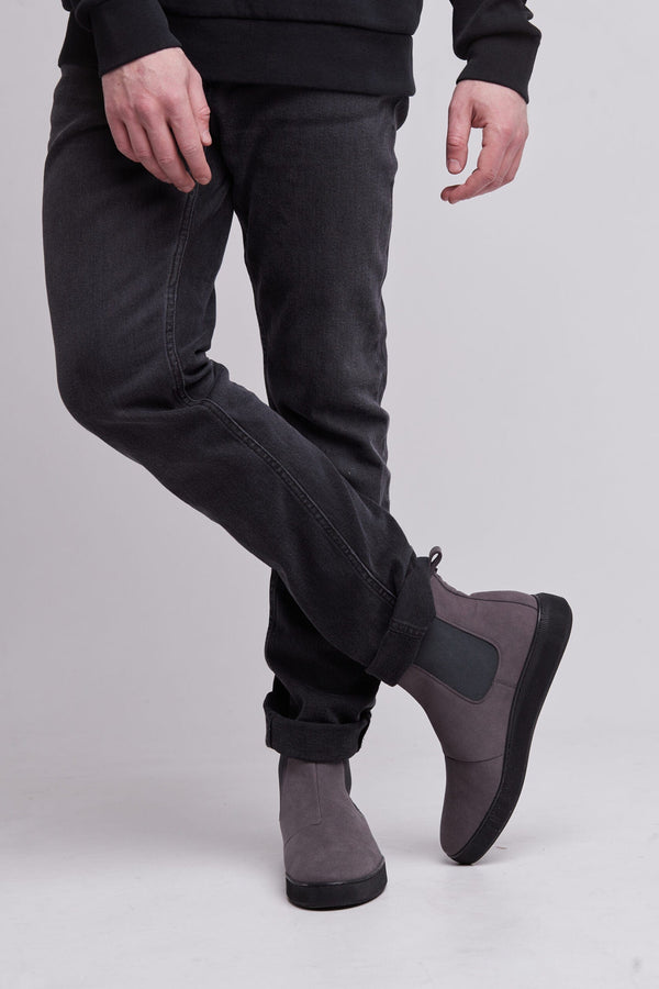Humans Are Vain Mellby Sustainable Vegan Suede Chelsea Boot | Grey