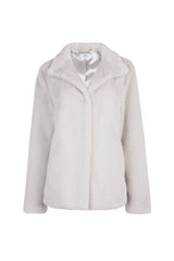 Issy London RELOVED Ava Recycled Faux Fur Jacket Soft Grey