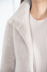 Immaculate Vegan - Issy London SIGNATURE Ava Recycled Faux Fur Jacket Pale Blush