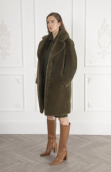Immaculate Vegan - Issy London SIGNATURE Greta Luxe Long Recycled Faux Fur Coat Green