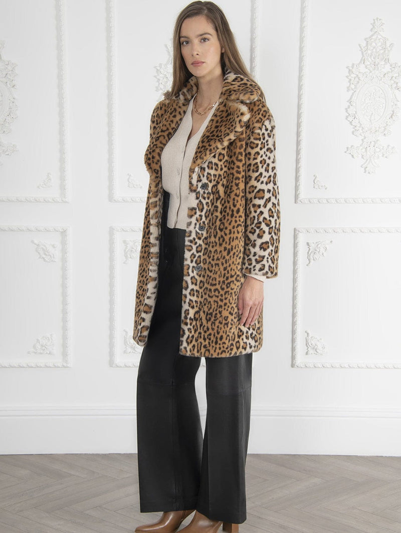 Issy London Signature Loretta Recycled Faux Fur Coat | Leopard