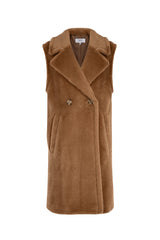 Immaculate Vegan - Issy London WEEKEND Rita Recycled Faux Shearling Gilet Camel