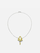 Immaculate Vegan - Fairtrade Yellow Gold Magpie Herkimer Necklace | 18ct