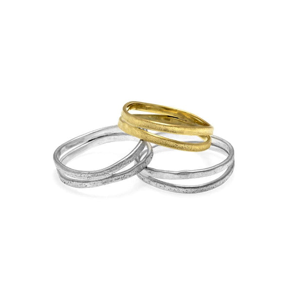 JULIA THOMPSON JEWELLERY Silver / Fairtrade Gold Double Nest Rings