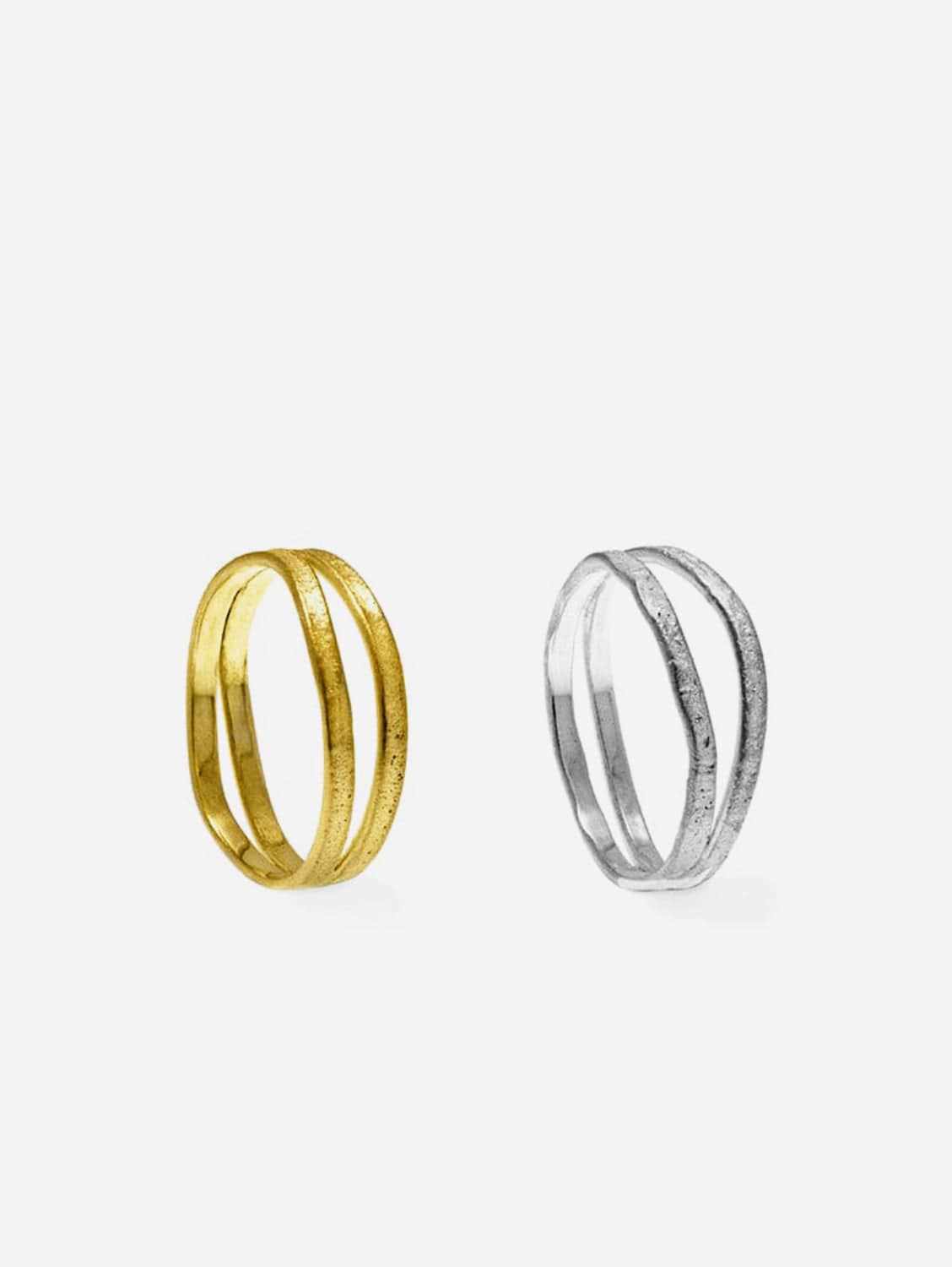 JULIA THOMPSON JEWELLERY Silver / Fairtrade Gold Double Nest Rings