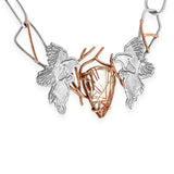 Immaculate Vegan - JULIA THOMPSON JEWELLERY Silver & Fairtrade Rose Gold Red Rutile Magpie Necklace
