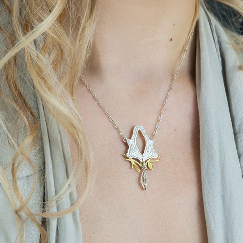 JULIA THOMPSON JEWELLERY Silver Magpie Herkimer Necklace