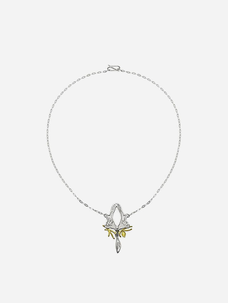 JULIA THOMPSON JEWELLERY Silver Magpie Herkimer Necklace
