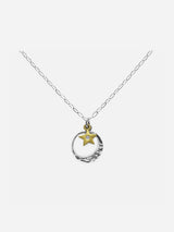 Immaculate Vegan - JULIA THOMPSON JEWELLERY Silver Moon & Fairtrade 9ct Yellow Gold Sapphire Star Pendant