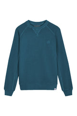 Immaculate Vegan - KOMODO ANTON Men's -GOTS Organic Cotton Crewneck Teal Blue