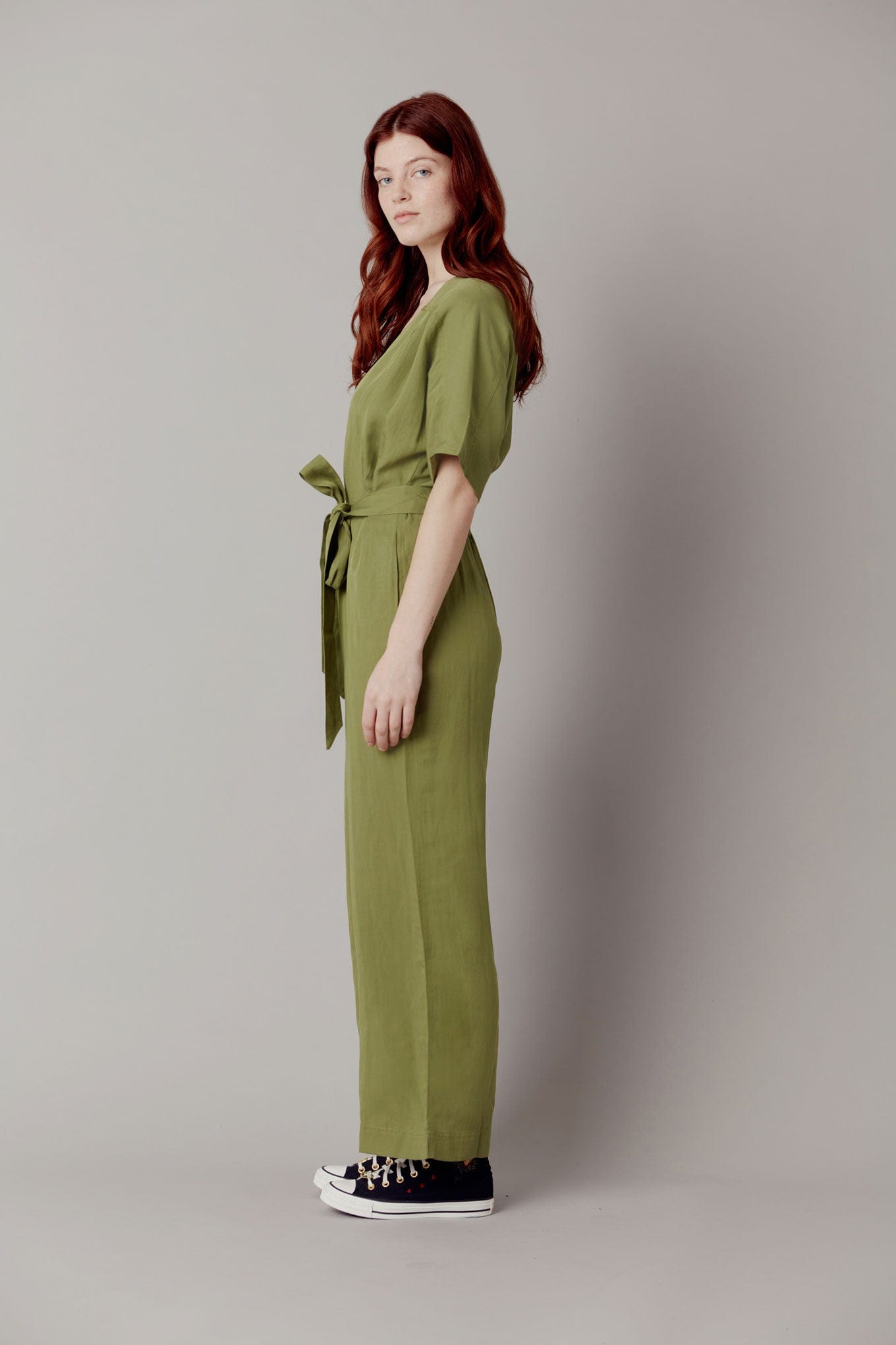 KOMODO ASTIR - Tencel Linen Jumpsuit Khaki Green
