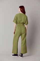Immaculate Vegan - KOMODO ASTIR - Tencel Linen Jumpsuit Khaki Green
