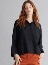 Immaculate Vegan - KOMODO Kimono Tencel Shirt | Black Black / Size 1 / UK 8 / EUR 36