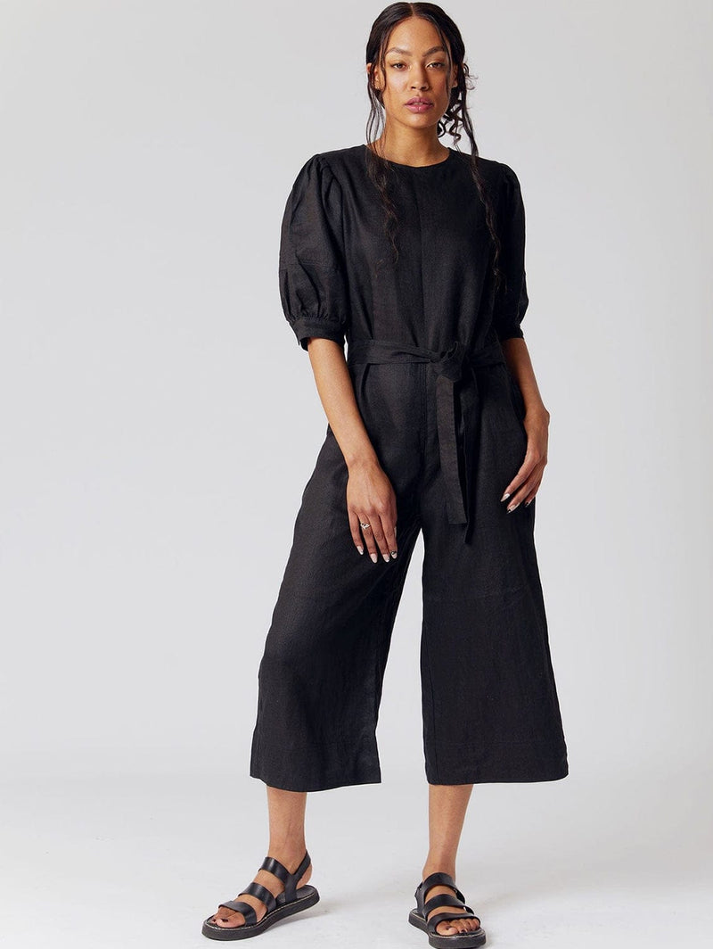 KOMODO FAYE Organic Linen Jumpsuit Black