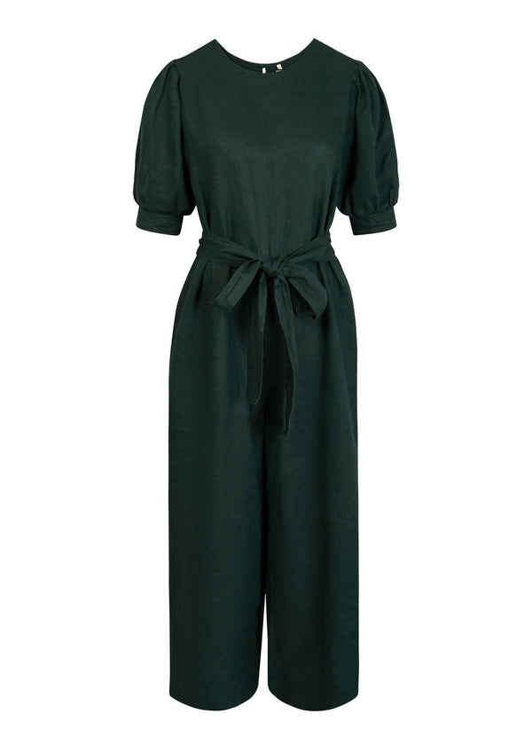 KOMODO FAYE Organic Linen Jumpsuit - Teal Green