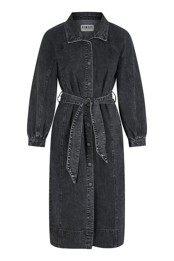 KOMODO FEBA - Organic Cotton Denim Dress Washed Grey
