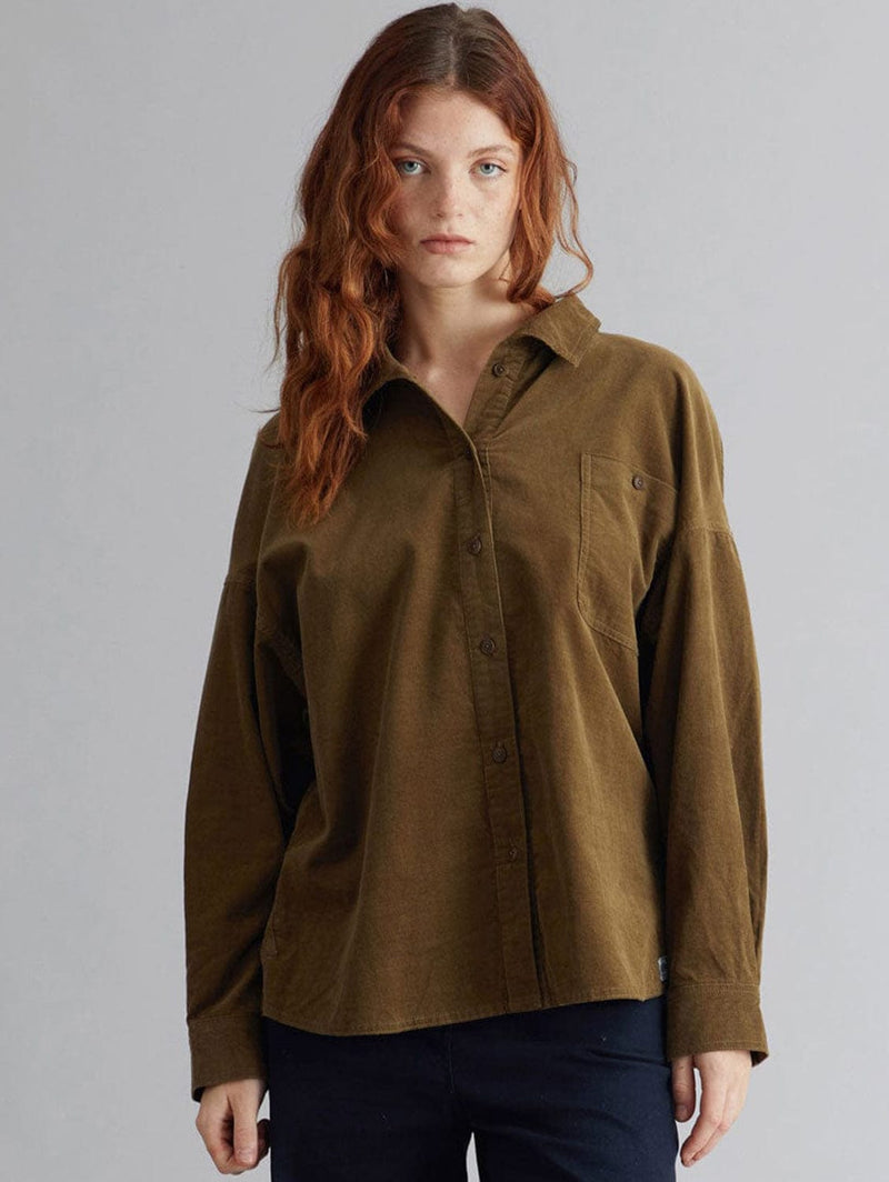 KOMODO Hanako Organic Cotton Oversized Shirt | Olive