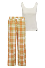 Immaculate Vegan - KOMODO JIM JAM Pyjama Trousers Set Womens - GOTS Organic Cotton Off White