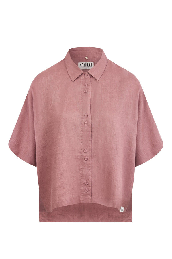 KOMODO KIMONO Organic Linen Shirt - Dusty Pink