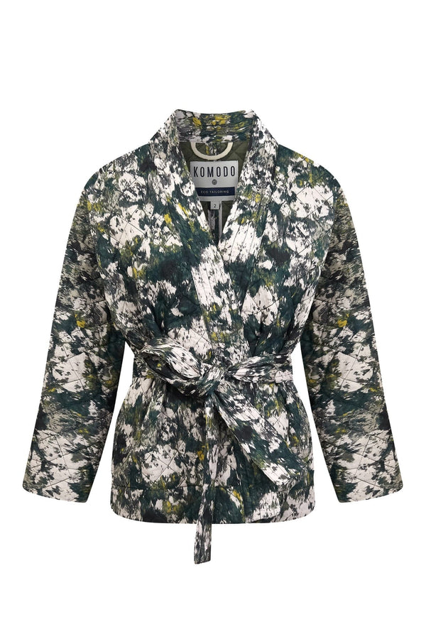 KOMODO KISHI Organic Cotton Quilted Jacket - Teal Green