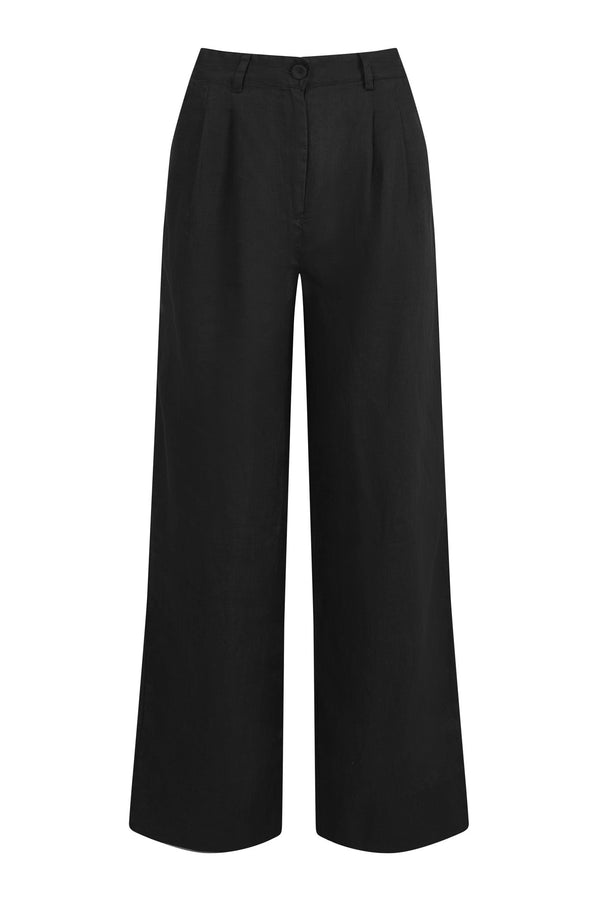 KOMODO LION Organic Linen Trousers - Black