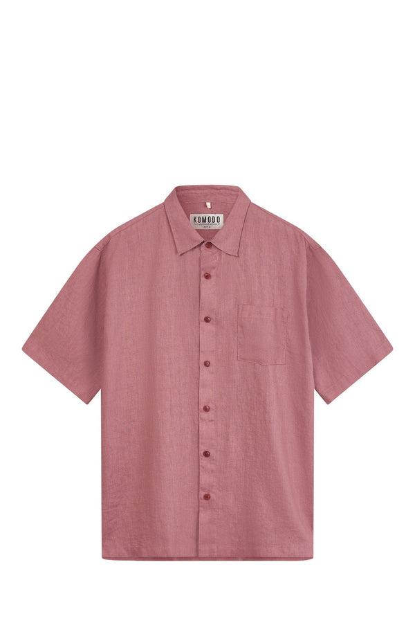 KOMODO SEB Organic Linen Shirt Mens - Dusty Pink