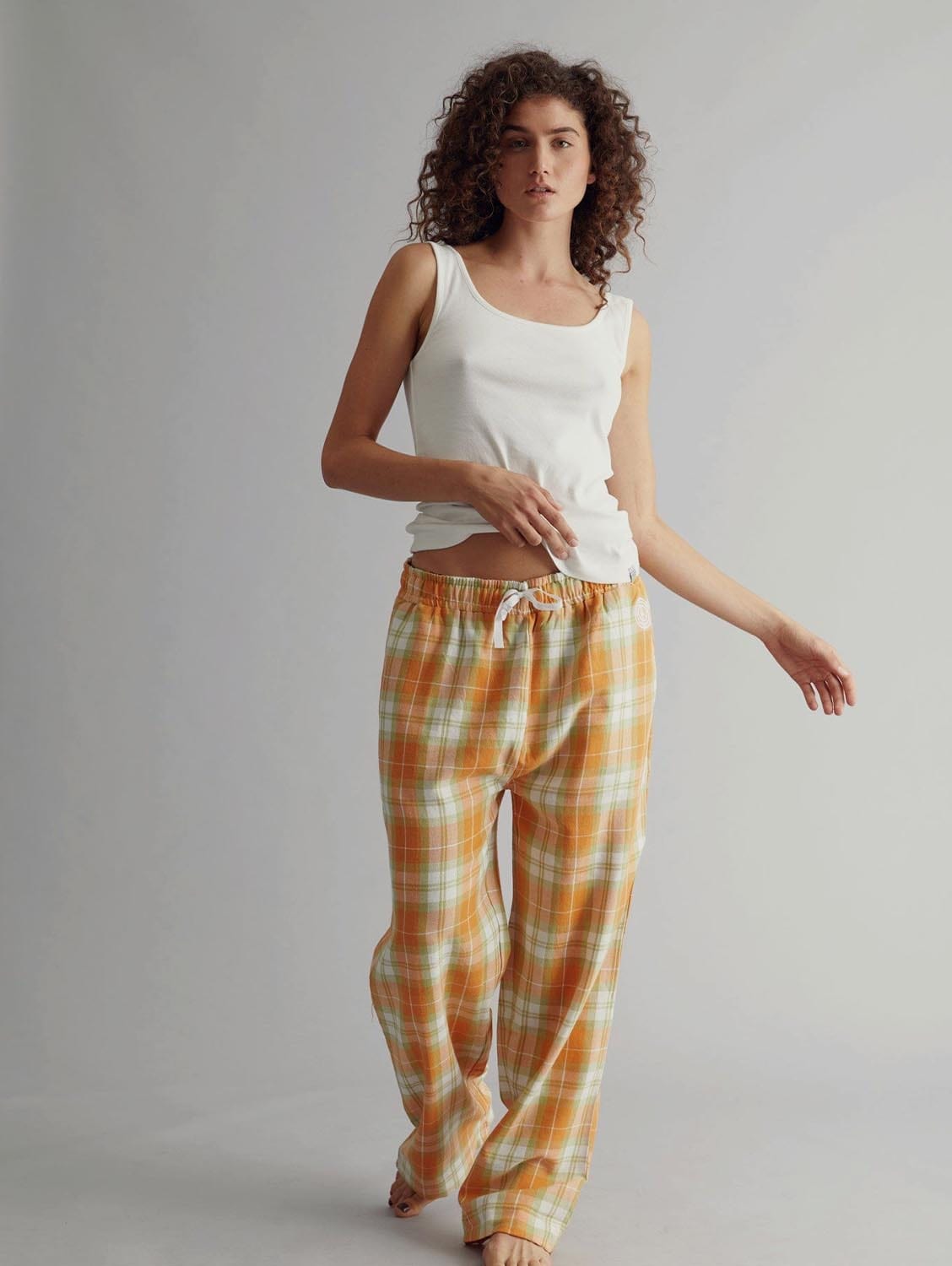 KOMODO JIM JAM Pyjama Trousers Set Womens - GOTS Organic Cotton Off White SIZE 1 / UK 8 / EUR 36