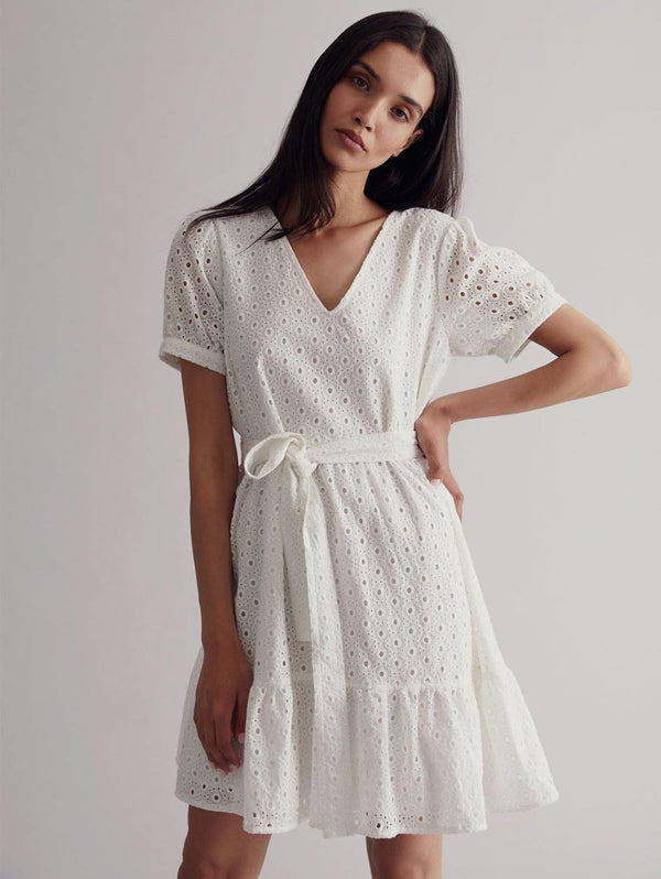 KOMODO SKY Organic Cotton Dress - Off White SIZE 1 / UK 8 / EUR 36