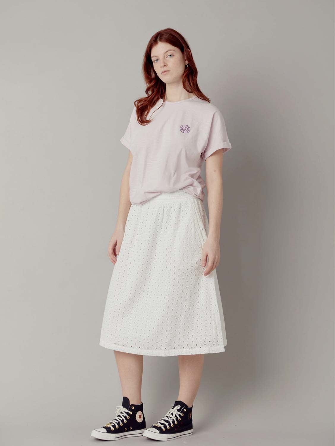 KOMODO NAMI Organic Cotton Midi Skirt - White SIZE 5 / UK 16 / EUR 44