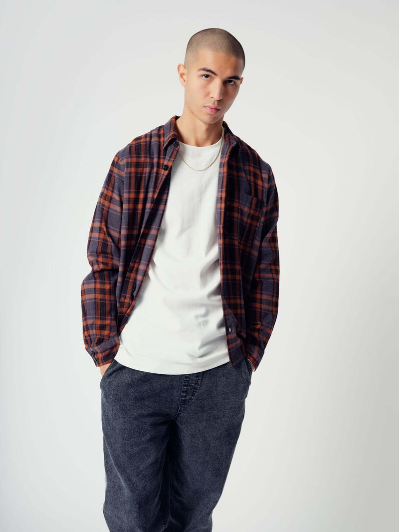 KOMODO Santi Organic Cotton Shirt | Tobacco Check Tobacco Check / Medium