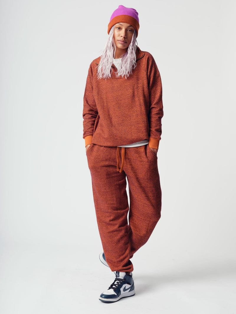 KOMODO Marcus Women's Organic Cotton Quarter-Zip Jumper | Tobacco Tobacco / Size 4 / UK 14 / EUR 42
