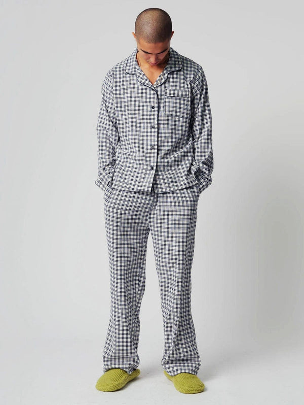 KOMODO Jim Jam Men's Organic Cotton Pyjama Set | White White / Large