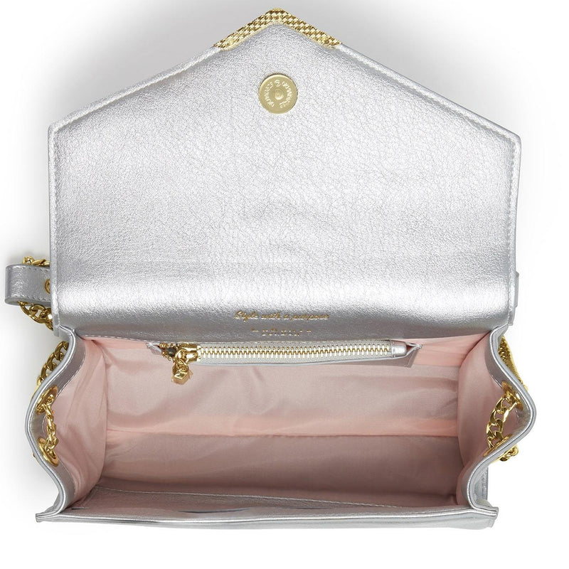 La Bante Kensington Silver Vegan Cross-Body Bag -Pre order delivery in November